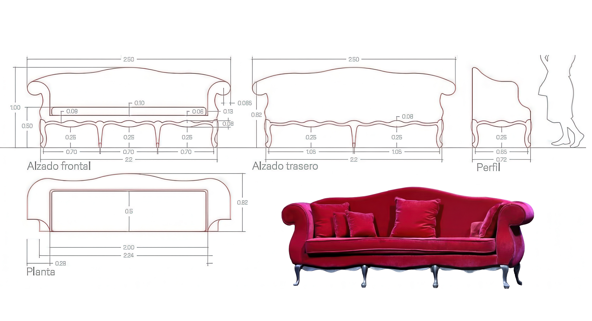 SOFA LOLA HERRERA con plano